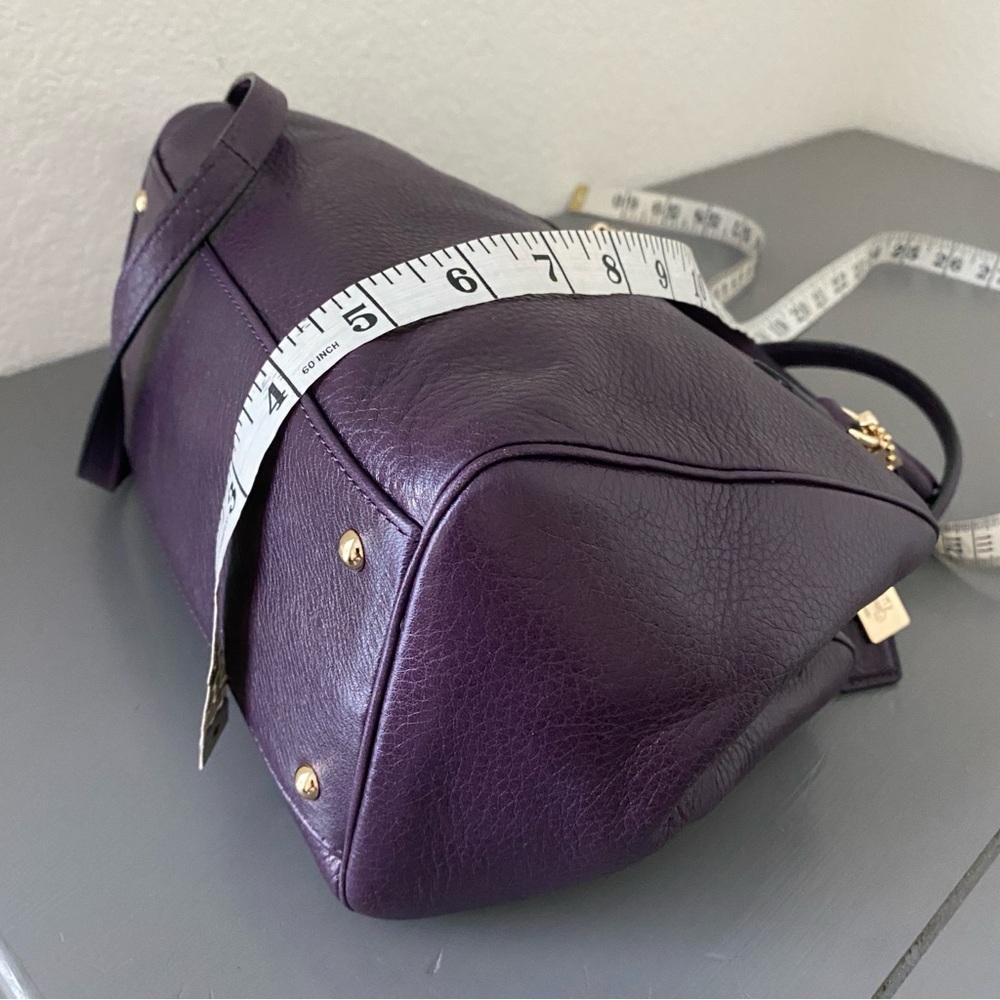 Coach Madison Mini Satchel in Purple Pebbled Leather and Shoulder Strap - Picture 9 of 10
